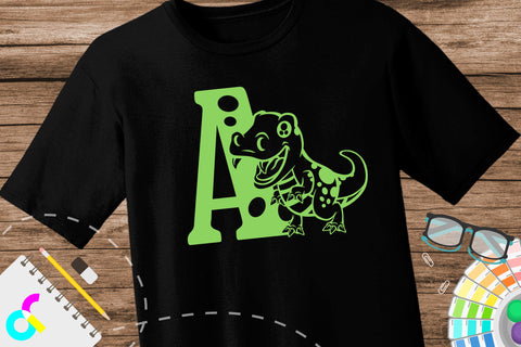 Dinosaur Alphabet letter A svg SVG Artinrhythm shop 