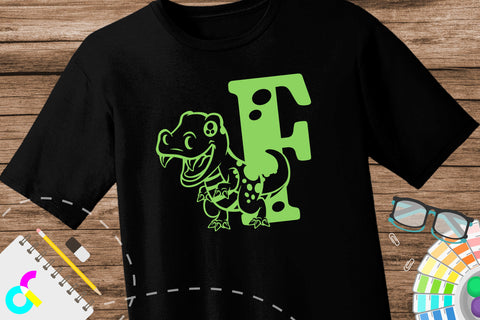 Dinosaur Alphabet letter F svg SVG Artinrhythm shop 