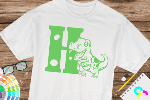 Dinosaur Alphabet letter H svg SVG Artinrhythm shop 