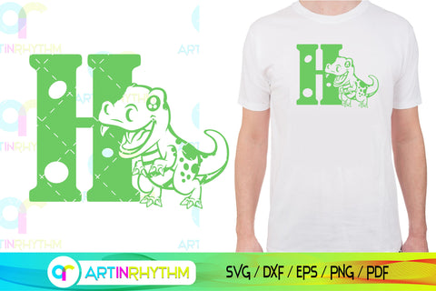 Dinosaur Alphabet letter H svg SVG Artinrhythm shop 