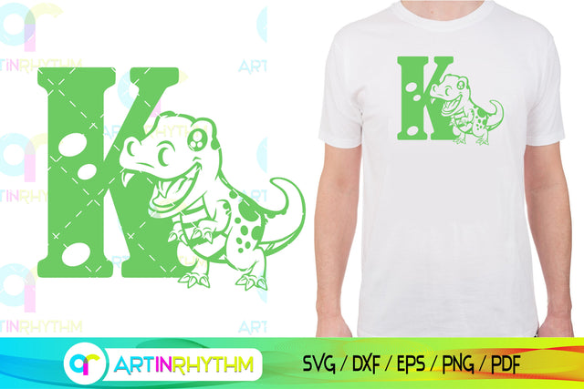 Dinosaur Alphabet letter K svg SVG Artinrhythm shop 