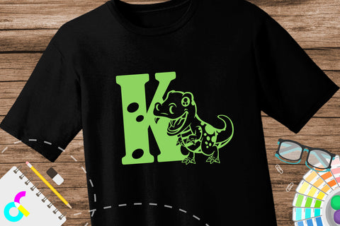 Dinosaur Alphabet letter K svg SVG Artinrhythm shop 