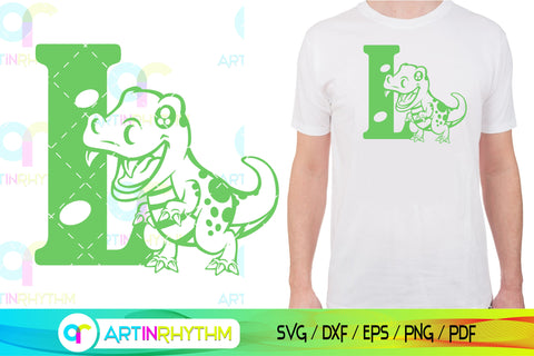 Dinosaur Alphabet letter L svg SVG Artinrhythm shop 