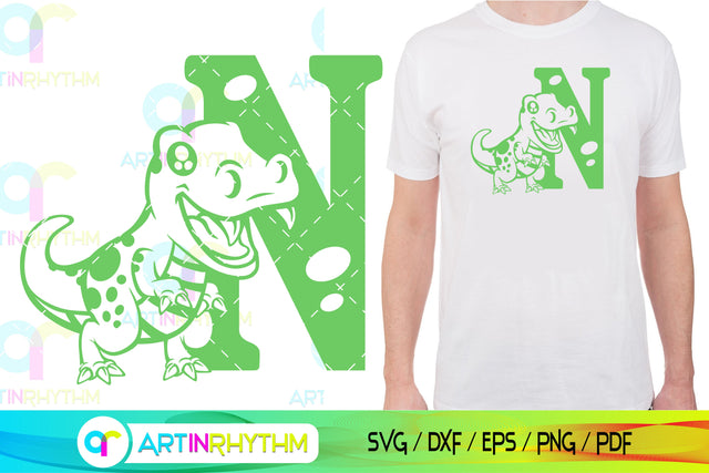 Dinosaur Alphabet letter N svg SVG Artinrhythm shop 