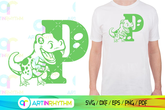 Dinosaur Alphabet letter P svg SVG Artinrhythm shop 