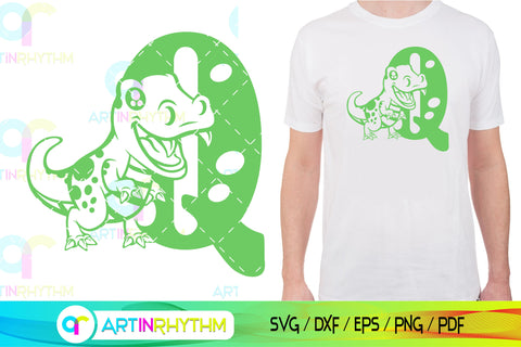 Dinosaur Alphabet letter Q svg SVG Artinrhythm shop 