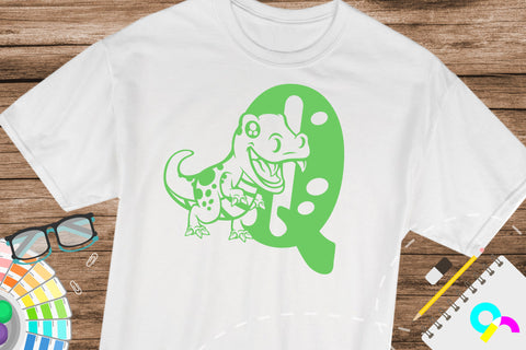 Dinosaur Alphabet letter Q svg SVG Artinrhythm shop 