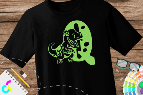 Dinosaur Alphabet letter Q svg SVG Artinrhythm shop 