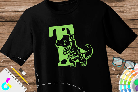 Dinosaur Alphabet letter T svg SVG Artinrhythm shop 