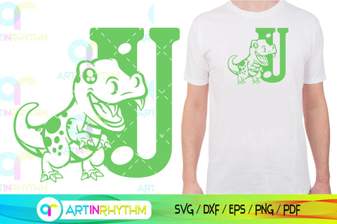 Dinosaur Alphabet letter U svg SVG Artinrhythm shop 