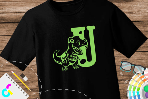 Dinosaur Alphabet letter U svg SVG Artinrhythm shop 