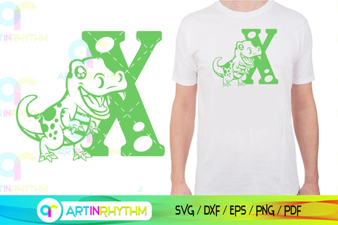 Dinosaur Alphabet letter X svg SVG Artinrhythm shop 