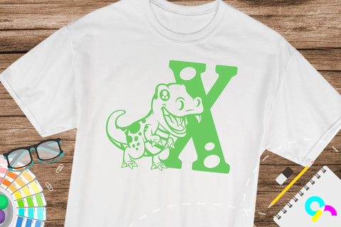 Dinosaur Alphabet letter X svg SVG Artinrhythm shop 