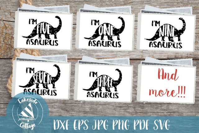 Dinosaur "Asaurus" Birthday Bundle SVG Lakeside Cottage Arts 