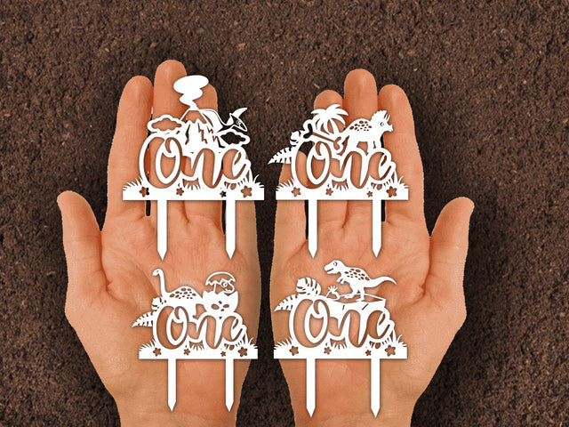 Dinosaur Birthday Cake topper one SVG Johan Ru designs 