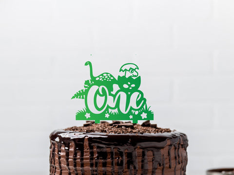 Dinosaur Birthday Cake topper one SVG Johan Ru designs 