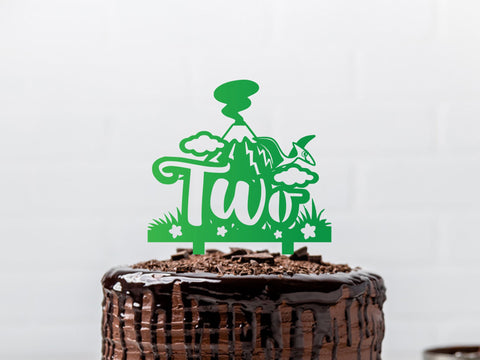 Dinosaur Birthday Cake topper Two SVG Johan Ru designs 