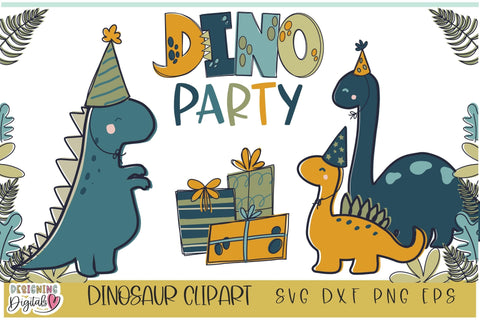 Dinosaur Birthday SVG Bundle, Dinosaur SVG, Dinosaur Clipart SVG Designing Digitals 