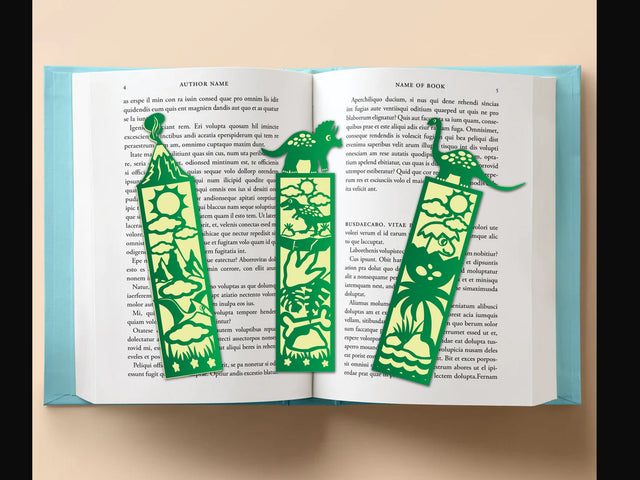 Dinosaur Bookmark Paper cut SVG Johan Ru designs 