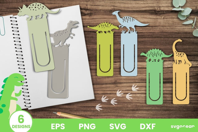 Dinosaur Bookmark SVG Bundle | Papercut | Cute Bookmark SVG SvgOcean 