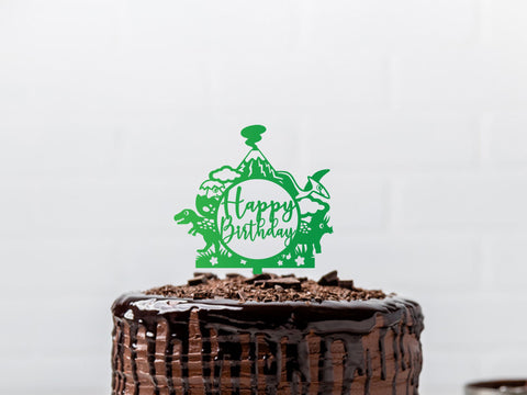 Dinosaur Cake Topper Paper cut SVG Johan Ru designs 