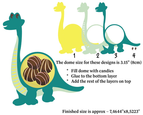 Dinosaur candy dome SVG | Dinosaur candy holder bundle SVG ElenDesigns 