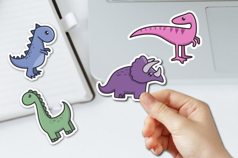 Dinosaur Characters Printable Stickers Design - So Fontsy