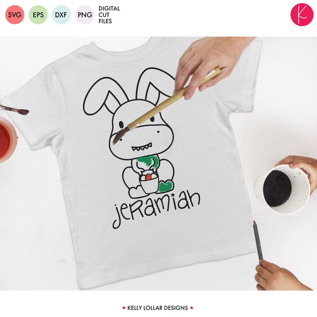 Dinosaur Easter Egg Hunter SVG Kelly Lollar Designs 