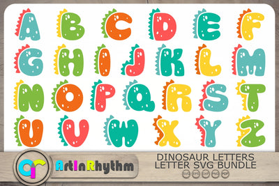 Dinosaur Font Svg, Dinosaur Alphabet Svg, Dinosaur Alphabet Letters Svg SVG Artinrhythm shop 