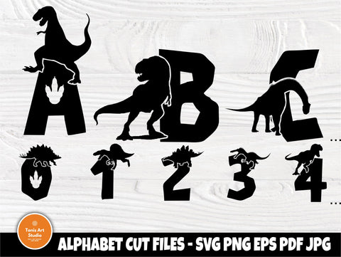 Dinosaur font SVG | Dinosaur alphabet svg | Dinosaur letters and numbers | Dinosaur cut files | Cut files for cricut and silhouette SVG TonisArtStudio 