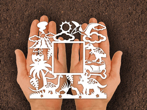 Dinosaur Frame Paper cut SVG Johan Ru designs 