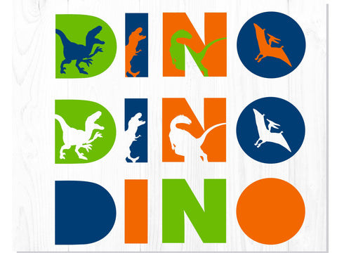 Dinosaur Letters and Numbers Layered SVG SVG CreativeStudioTM 