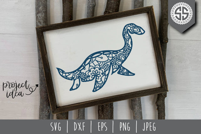 Dinosaur Mandala Zentangle SVG SavoringSurprises 