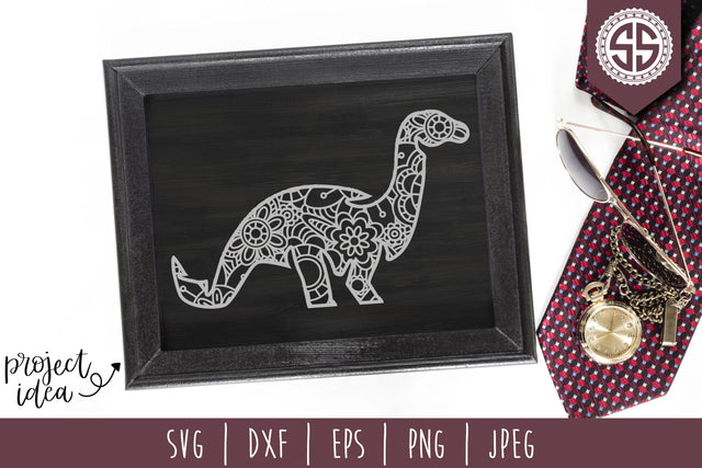Dinosaur Mandala Zentangle SVG SavoringSurprises 