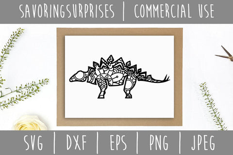 Dinosaur Mandala Zentangle SVG SavoringSurprises 