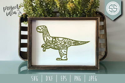 Dinosaur Mandala Zentangle SVG SVG SavoringSurprises 
