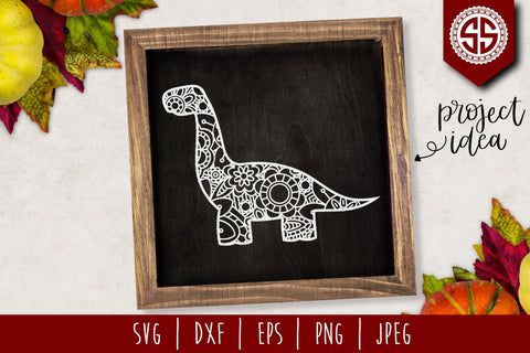 Dinosaur Mandala Zentangle SVG SVG SavoringSurprises 
