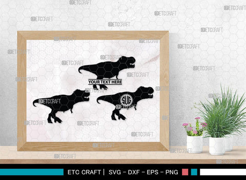 Dinosaur Monogram, Dinosaur Silhouette, Dinosaur SVG, Raptor Dinosaur Svg, Tyrannosaurus Svg, Trex Svg, SB00252 SVG ETC Craft 