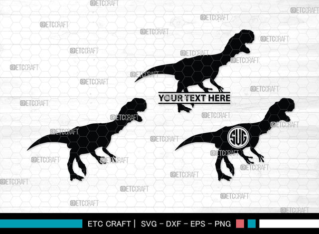 Dinosaur Monogram, Dinosaur Silhouette, Dinosaur SVG, Raptor Dinosaur Svg, Tyrannosaurus Svg, Trex Svg, SB00252 SVG ETC Craft 