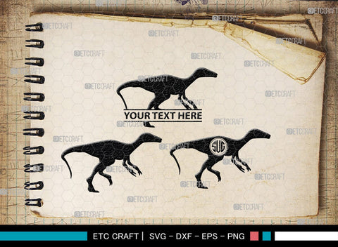 Dinosaur Monogram, Dinosaur Silhouette, Dinosaur SVG, Raptor Dinosaur Svg, Tyrannosaurus Svg, Trex Svg, SB00252 SVG ETC Craft 