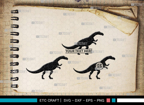 Dinosaur Monogram, Dinosaur Silhouette, Dinosaur SVG, Raptor Dinosaur Svg, Tyrannosaurus Svg, Trex Svg, SB00252 SVG ETC Craft 