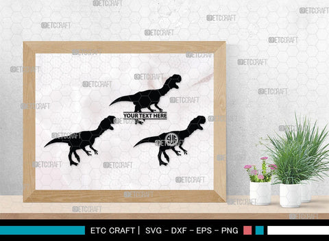 Dinosaur Monogram, Dinosaur Silhouette, Dinosaur SVG, Raptor Dinosaur Svg, Tyrannosaurus Svg, Trex Svg, SB00252 SVG ETC Craft 