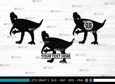 Dinosaur Monogram, Dinosaur Silhouette, Dinosaur SVG, Raptor Dinosaur Svg, Tyrannosaurus Svg, Trex Svg, SB00252 SVG ETC Craft 