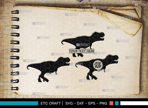 Dinosaur Monogram, Dinosaur Silhouette, Dinosaur SVG, Raptor Dinosaur Svg, Tyrannosaurus Svg, Trex Svg, SB00252 SVG ETC Craft 