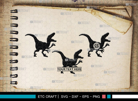 Dinosaur Monogram, Dinosaur Silhouette, Dinosaur SVG, Raptor Dinosaur Svg, Tyrannosaurus Svg, Trex Svg, SB00252 SVG ETC Craft 