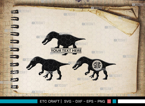 Dinosaur Monogram, Dinosaur Silhouette, Dinosaur SVG, Raptor Dinosaur Svg, Tyrannosaurus Svg, Trex Svg, SB00252 SVG ETC Craft 