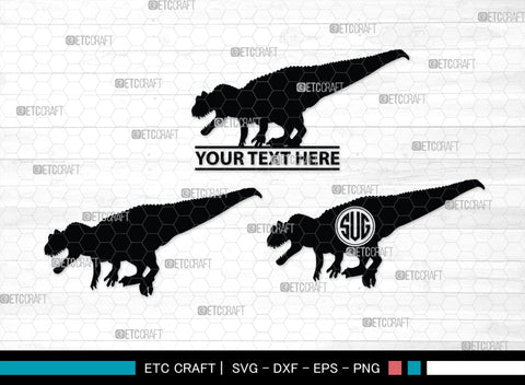 Dinosaur Monogram, Dinosaur Silhouette, Dinosaur SVG, Raptor Dinosaur Svg, Tyrannosaurus Svg, Trex Svg, SB00252 SVG ETC Craft 