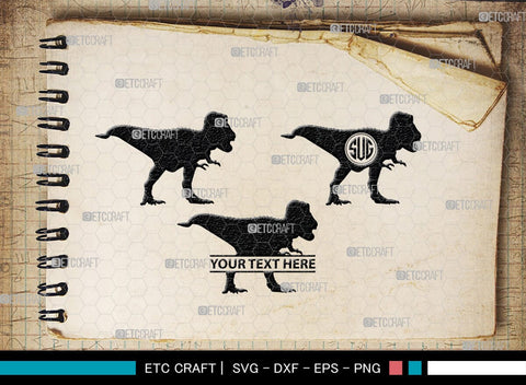 Dinosaur Monogram, Dinosaur Silhouette, Dinosaur SVG, Raptor Dinosaur Svg, Tyrannosaurus Svg, Trex Svg, SB00252 SVG ETC Craft 