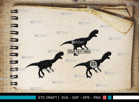Dinosaur Monogram, Dinosaur Silhouette, Dinosaur SVG, Raptor Dinosaur Svg, Tyrannosaurus Svg, Trex Svg, SB00252 SVG ETC Craft 