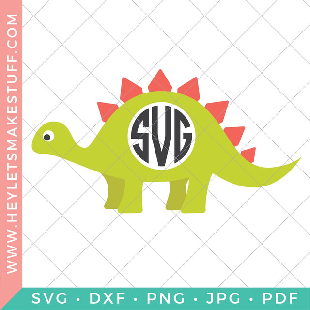 Dinosaur Monogram SVG Hey Let's Make Stuff 